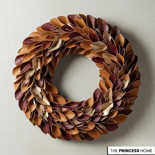 Faux Leather Leaf Wreath