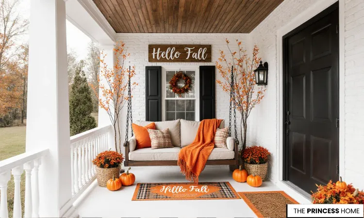 Inviting Farmhouse Fall Porch Decor
