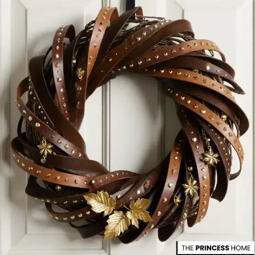 Leather & Gold Wreath