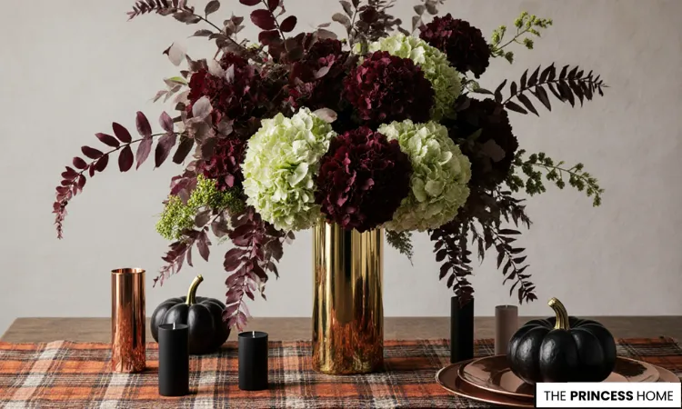 Modern Fall Centerpiece with Jewel Tones