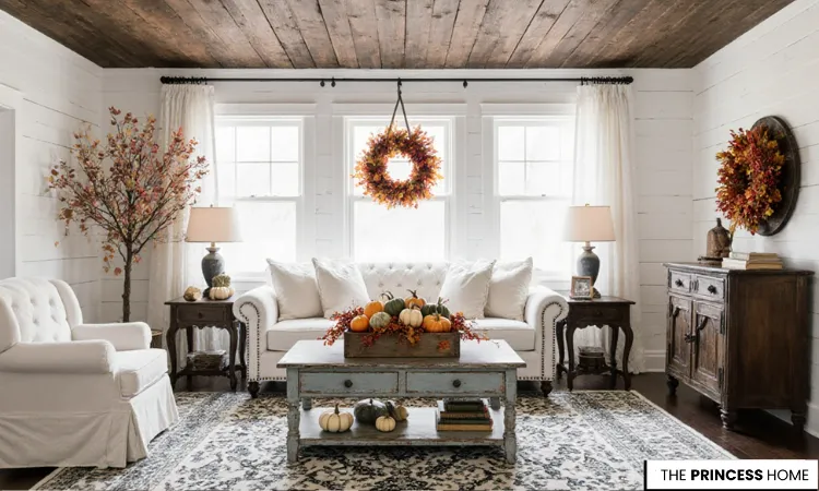 Rustic Farmhouse Living Room Fall Decor