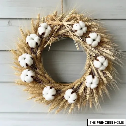 Wheat & Cotton Wreath