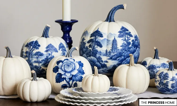 DIY Chinoiserie Pumpkin Centerpiece