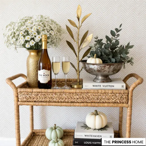 Elegant Fall Bar Cart