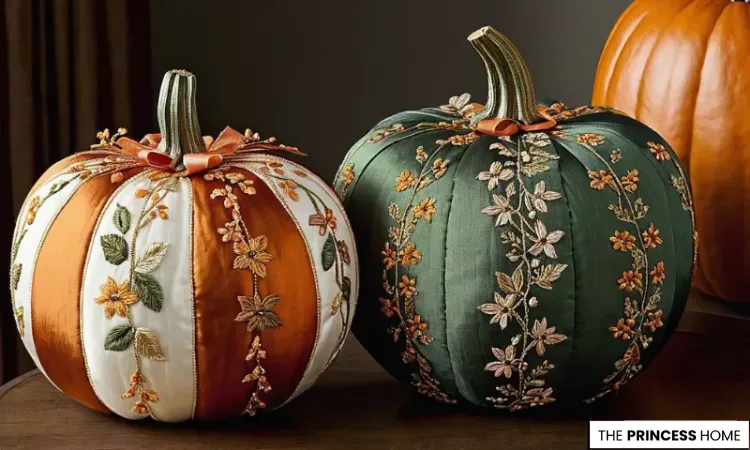 Embroidered Fabric Pumpkins