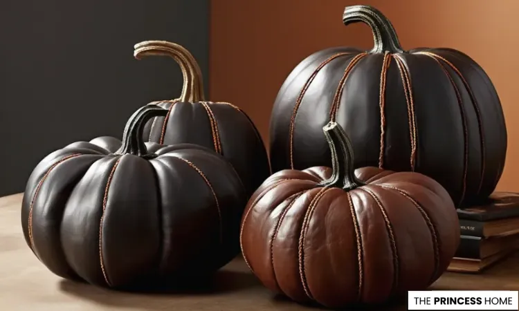 Faux Leather Stitched Pumpkins