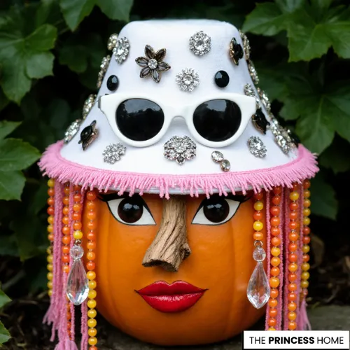 Glam Diva Pumpkin Head
