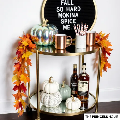 Glam Fall Bar Cart