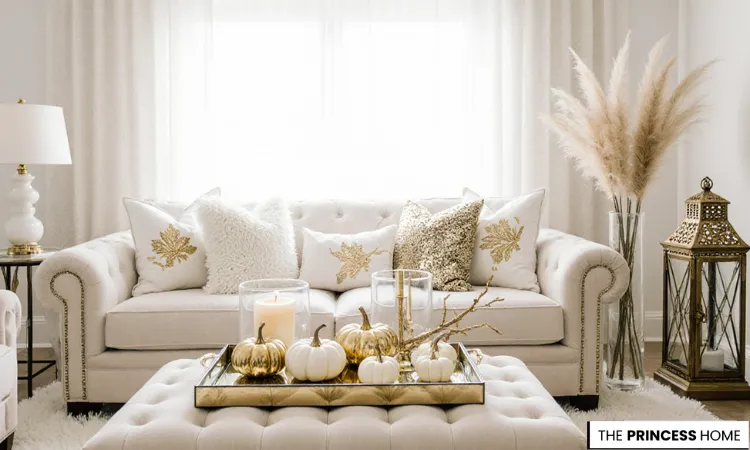 Glamorous Gold & White Fall Decor