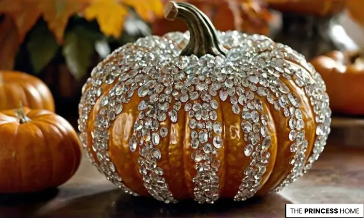 Glamorous Rhinestone Pumpkin Decor