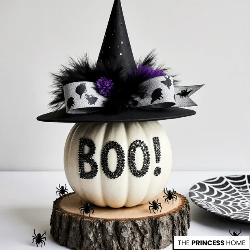 Glitter Witch Hat Pumpkin