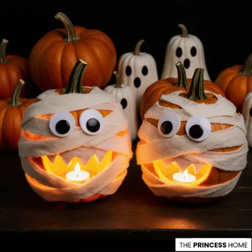 Glow in the Dark Mummy Pumpkins