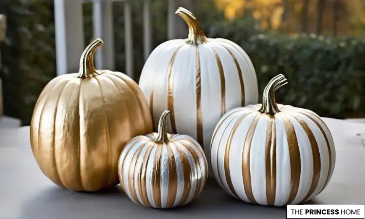 Gold & White Painted Pumpkins