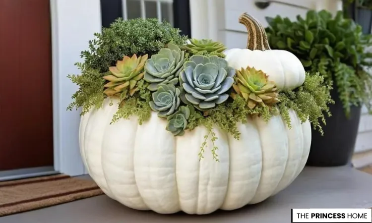 No-Carve Succulent Pumpkin Planter
