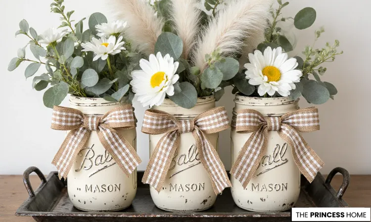 Pampas Grass Mason jars