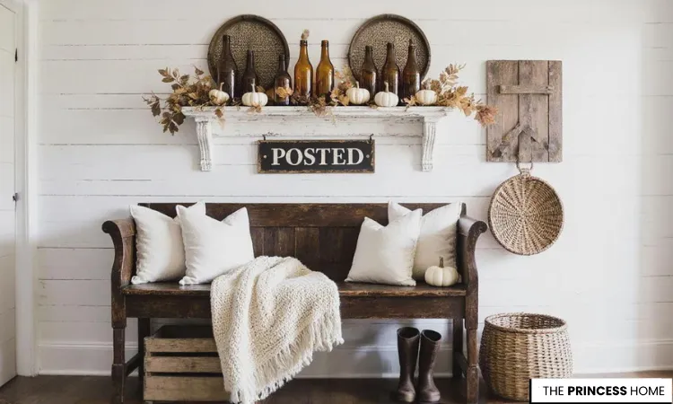 Rustic Farmhouse Fall Entryway