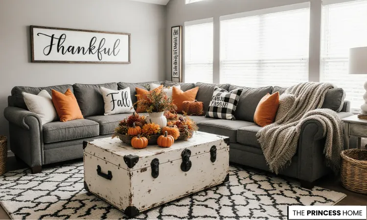Rustic Thankful Fall Living Room