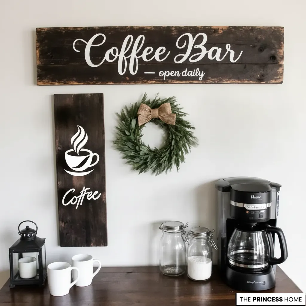 Simple Coffee Bar Wall 