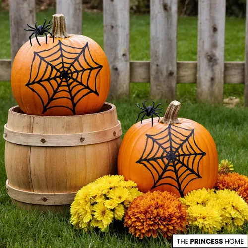 Simple Spider Web Pumpkins