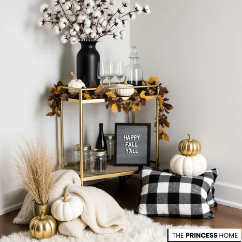 Stylish Fall Bar Cart