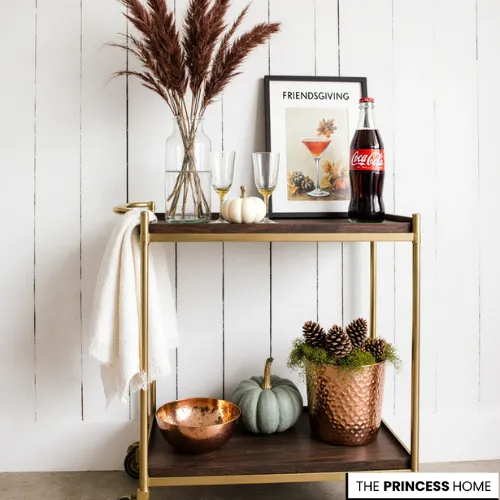 Stylish Friendsgiving Bar Cart