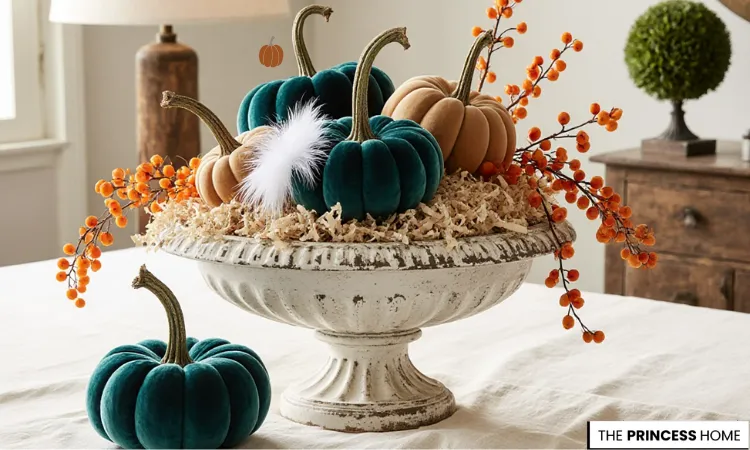 Velvet Pumpkin Centerpiece