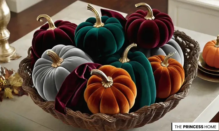 Velvet Pumpkins for Fall Decor