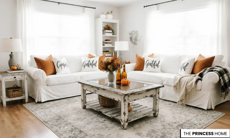 Bright Fall Farmhouse living room
