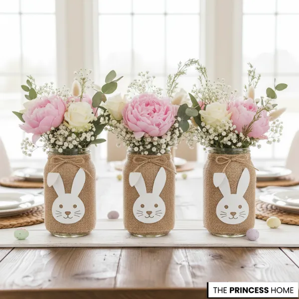 Mason Jar Bunny Vases