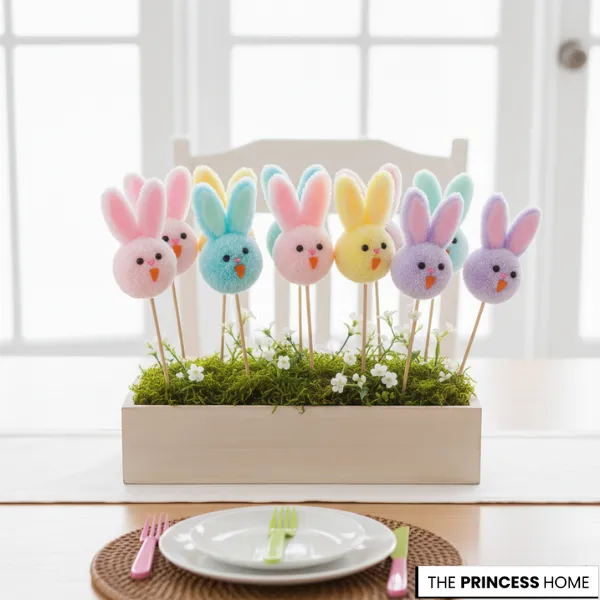 Pom-Pom Bunny Centerpieces