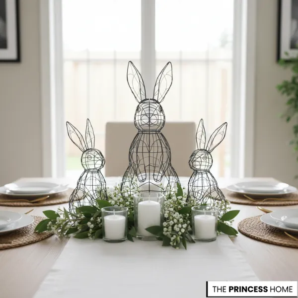 Wire Bunny Sculptures