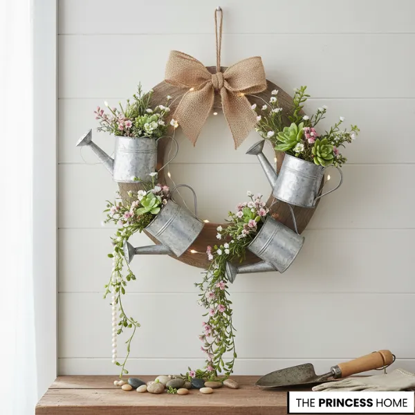 Wreath of Watering Cans