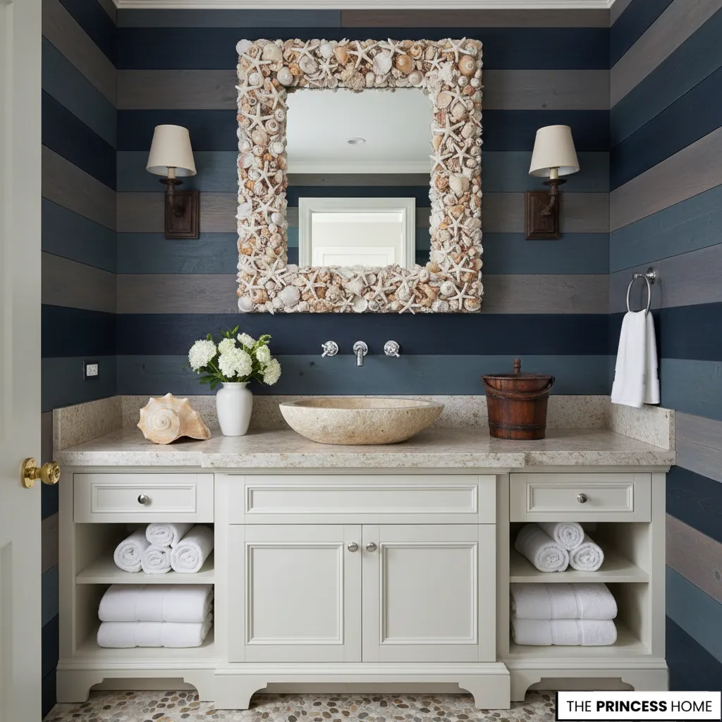 Shells Mirror Framed