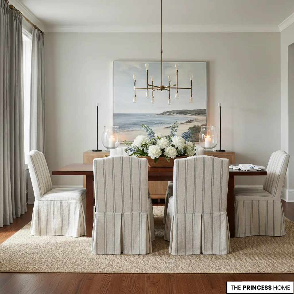A Ralph Lauren dining room showcasing quiet luxury through elegant materials and timeless design.