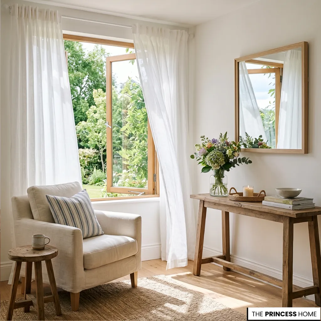 summer cottage living room console table