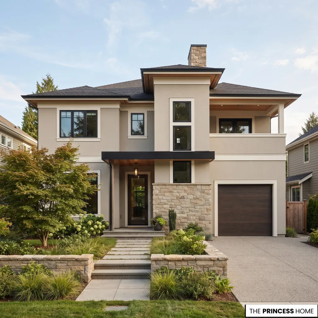 Cohesive home exterior avoiding excessive colors and conflicting permanent materials