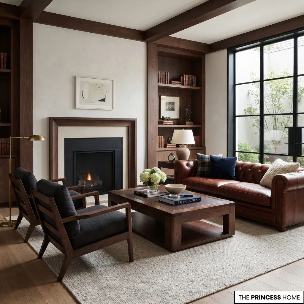 Living room showing style adaptation within contemporary architecture.
