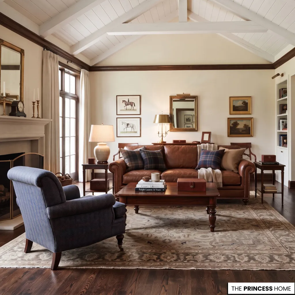 Living room highlighting furniture proportion, scale, and material contrast.
