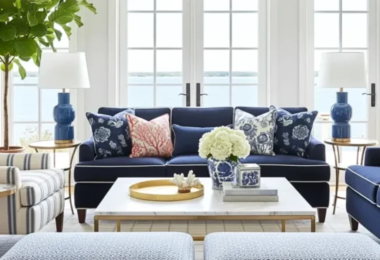 navy blue coastal living room