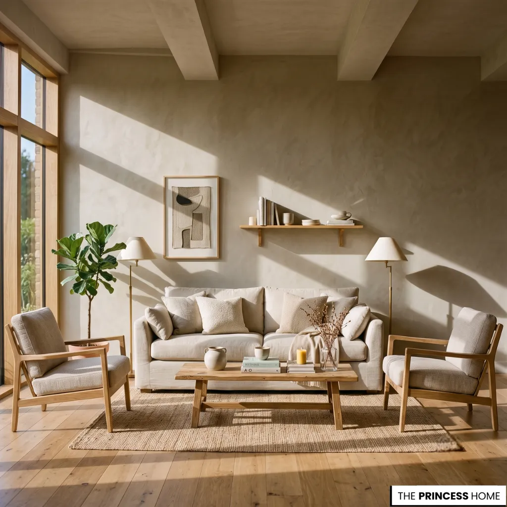 Natural daylight illuminating Living Room Paint Colors throughout an elegant living space.
