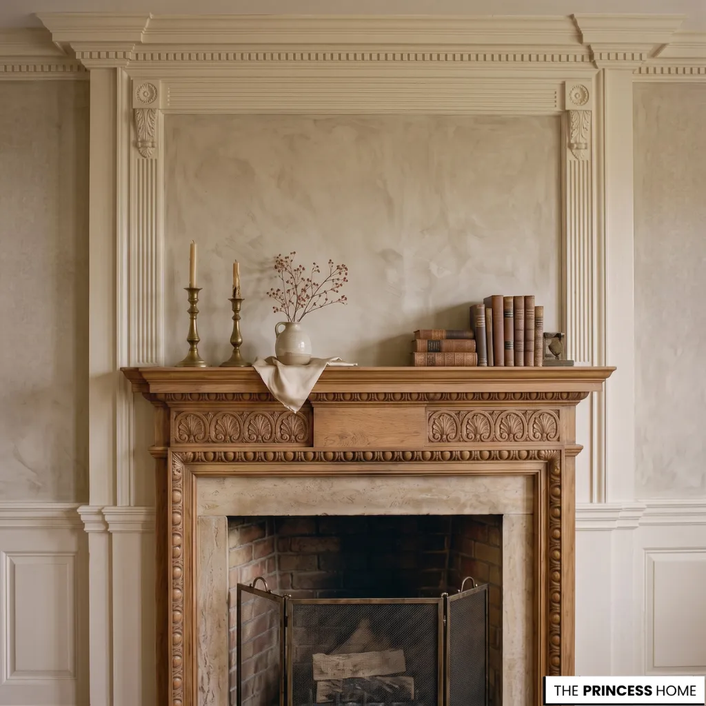 Classic wall molding paired with timeless Living Room Paint Colors in a refined interior.