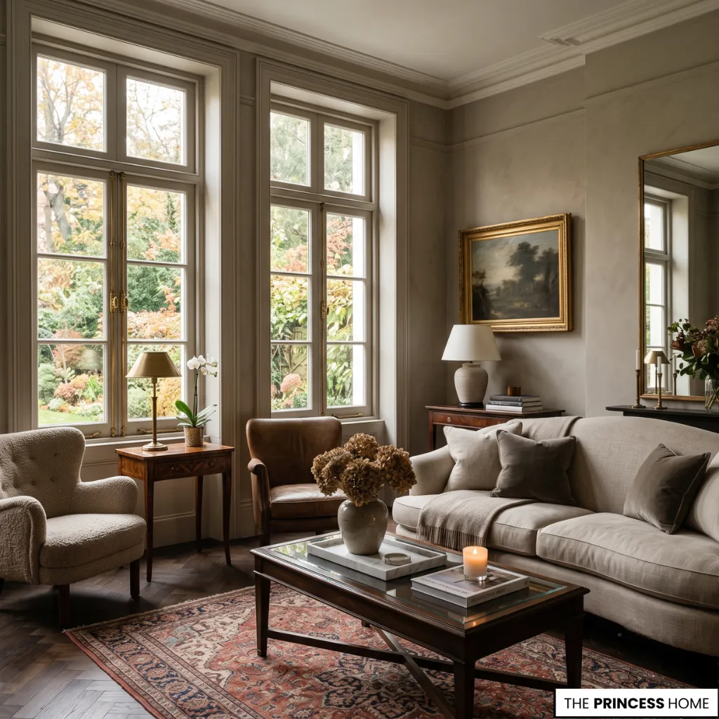 Painting Small Rooms illustrating how natural daylight changes neutral paint colors.