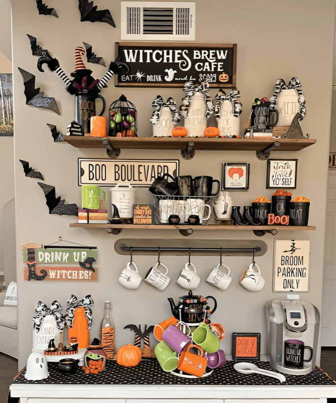14 Spooky Halloween Coffee Bar Decor Ideas » Lady Decluttered