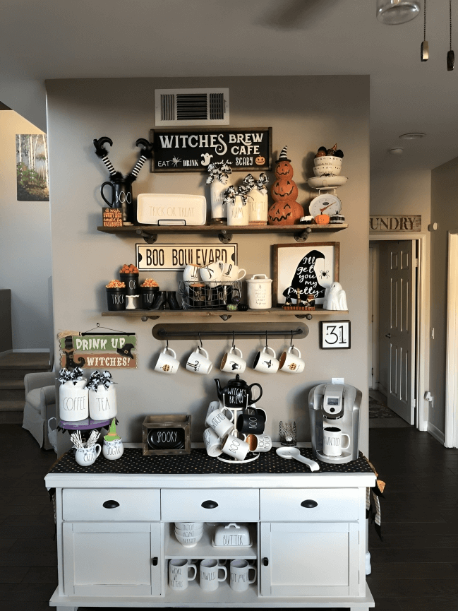 14 Spooky Halloween Coffee Bar Decor Ideas » Lady Decluttered