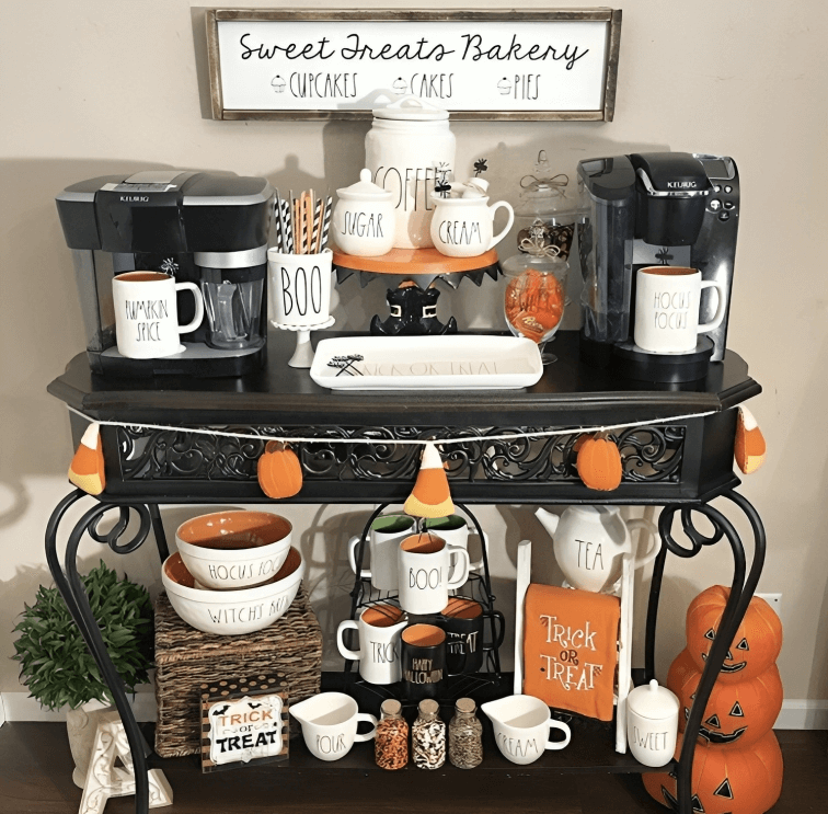 14 Spooky Halloween Coffee Bar Decor Ideas » Lady Decluttered