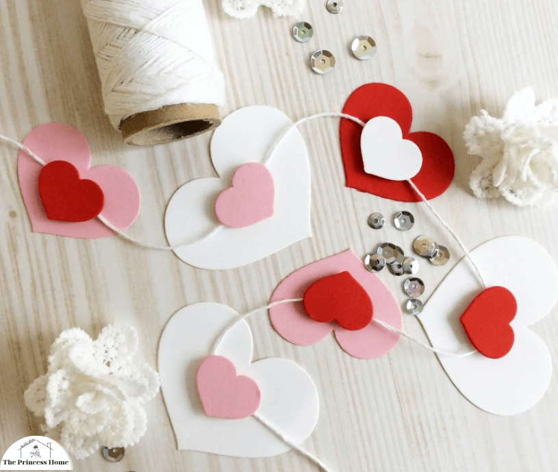 8.Hanging Paper Hearts