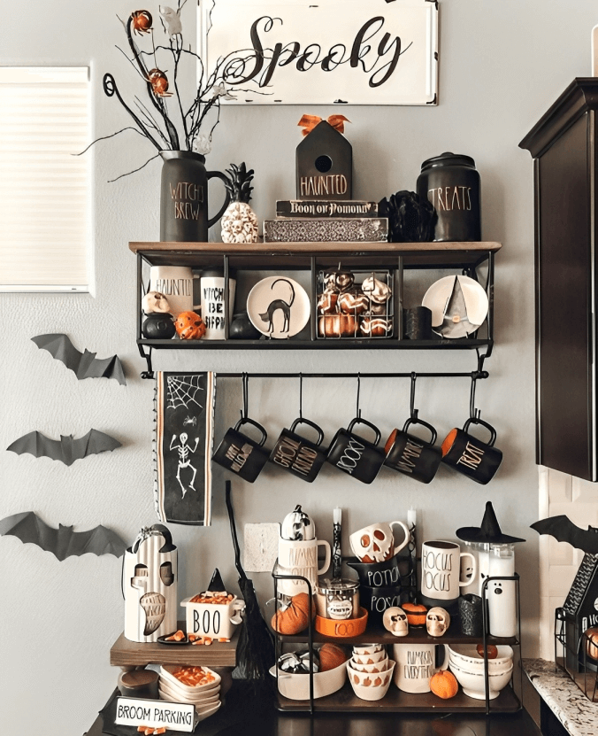 14 Spooky Halloween Coffee Bar Decor Ideas » Lady Decluttered