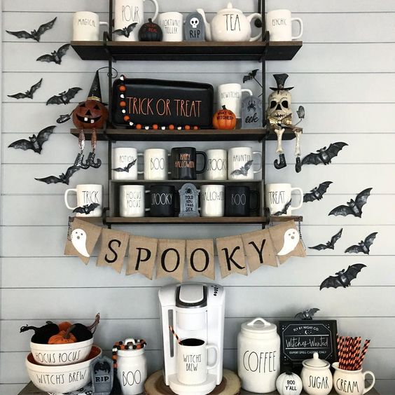 14 Spooky Halloween Coffee Bar Decor Ideas » Lady Decluttered