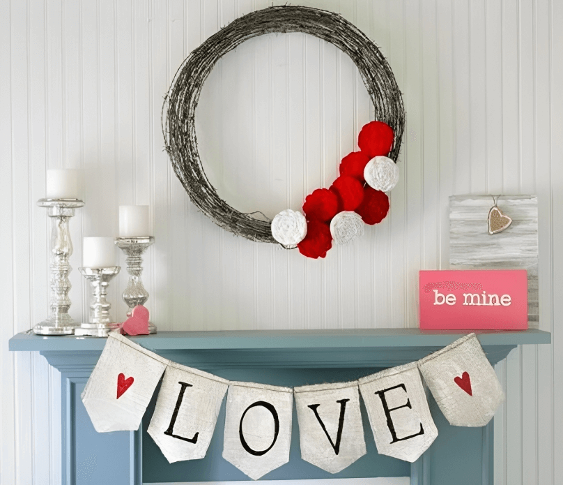 13.Love-Themed Banners and Garlands