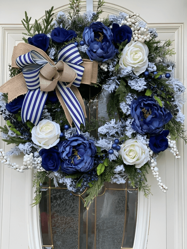 5.Navy Blue Wreaths and Garlands